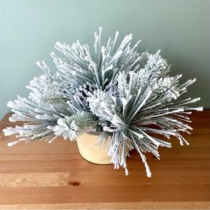 Holiday/Winter Faux Floral Arrangement | Frosted Leaves and Pinecones